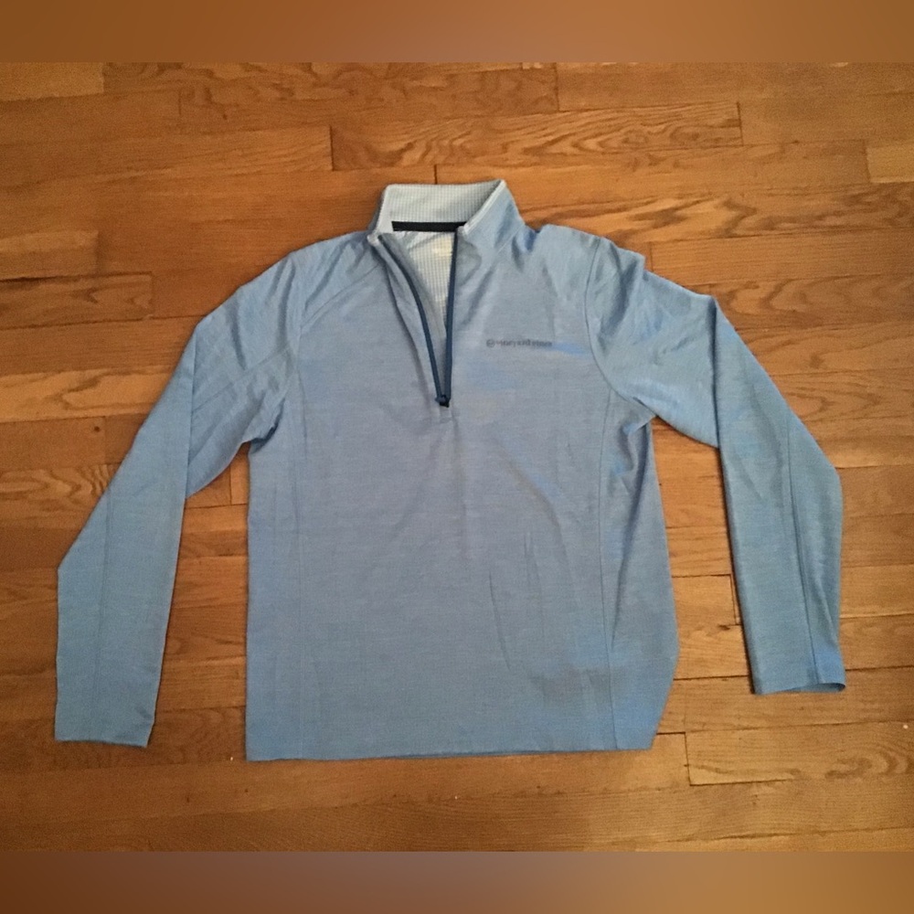 VINEYARD VINES PERFORMANCE GINGHAM ACCENT 1/4 zip